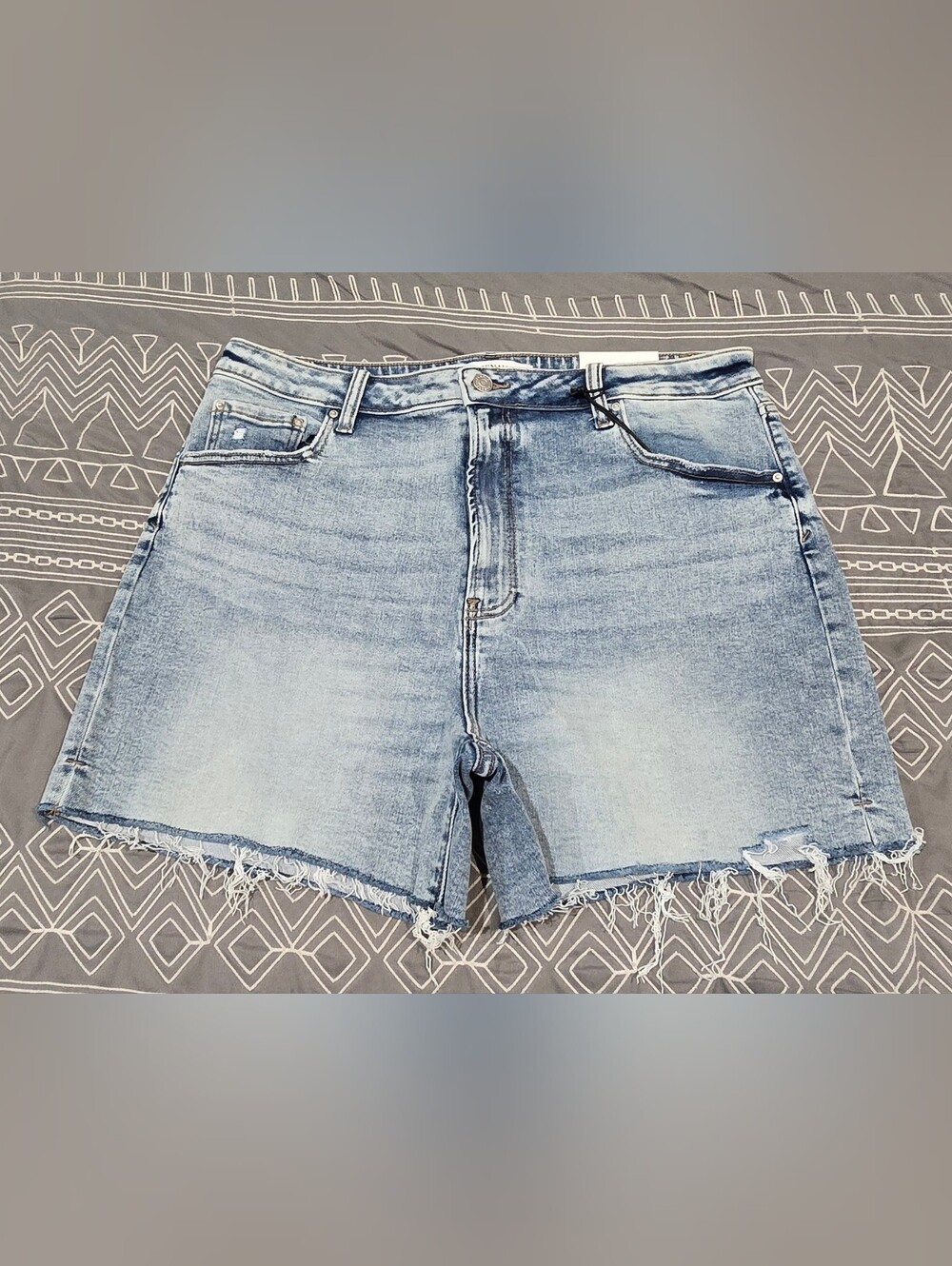 Zenana High Waisted Wide Leg Denim Shorts Size 2XL